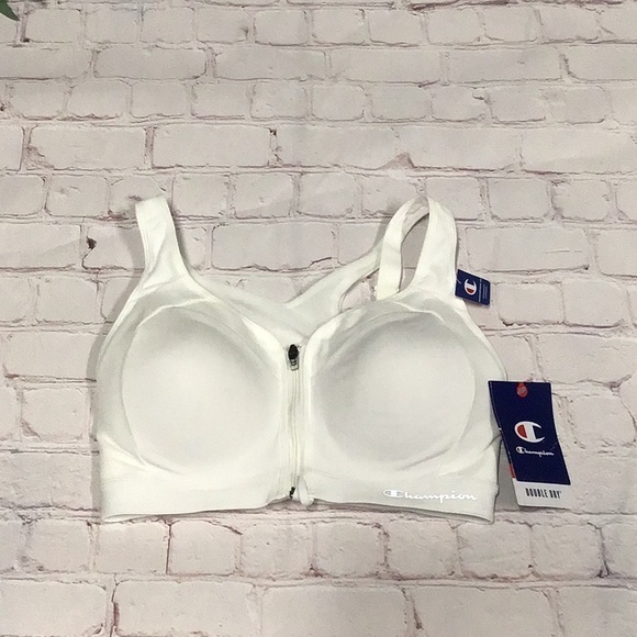 🌼CHAMPION  SPORTS BRA. Size 34DD. MAXIMUm SUPPORT. White . Racer back‎ w/ mesh - Picture 2 of 7